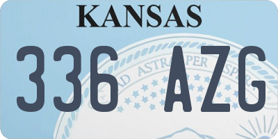 KS license plate 336AZG