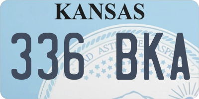 KS license plate 336BKA