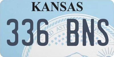 KS license plate 336BNS