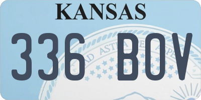 KS license plate 336BOV