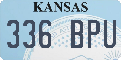 KS license plate 336BPU