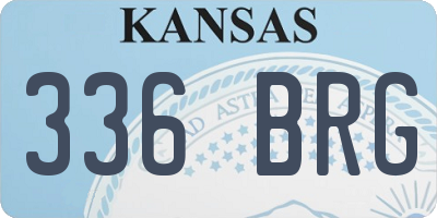 KS license plate 336BRG