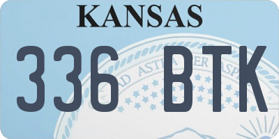 KS license plate 336BTK