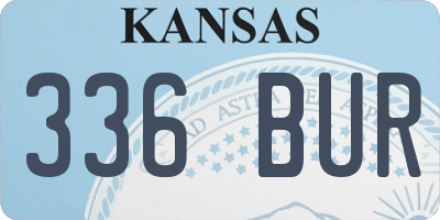 KS license plate 336BUR