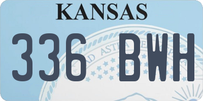 KS license plate 336BWH