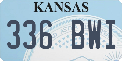 KS license plate 336BWI