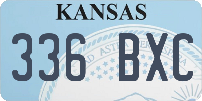 KS license plate 336BXC