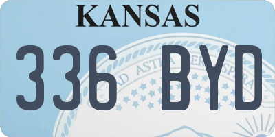 KS license plate 336BYD