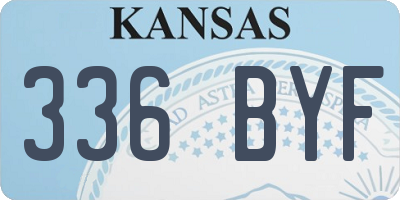 KS license plate 336BYF