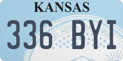 KS license plate 336BYI