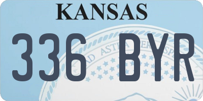 KS license plate 336BYR