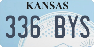 KS license plate 336BYS