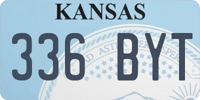 KS license plate 336BYT
