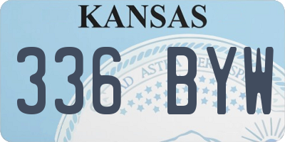 KS license plate 336BYW