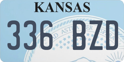 KS license plate 336BZD
