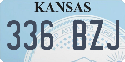 KS license plate 336BZJ