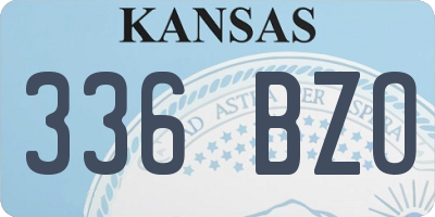 KS license plate 336BZO