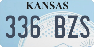 KS license plate 336BZS