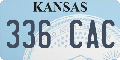 KS license plate 336CAC