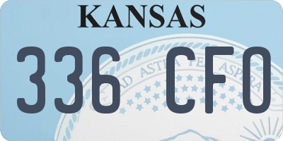 KS license plate 336CFO