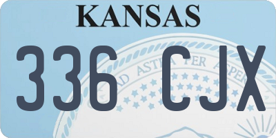 KS license plate 336CJX
