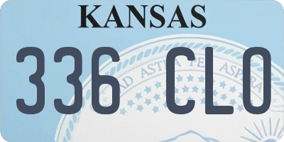 KS license plate 336CLO