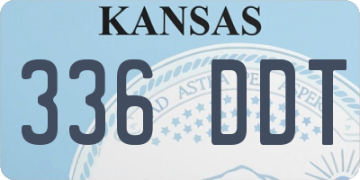 KS license plate 336DDT