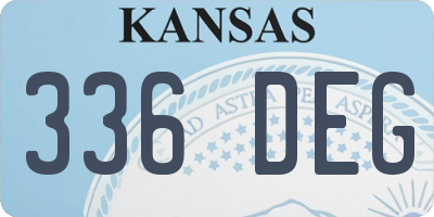 KS license plate 336DEG