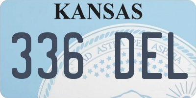 KS license plate 336DEL