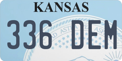 KS license plate 336DEM