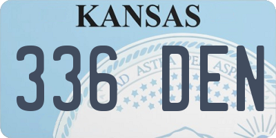 KS license plate 336DEN