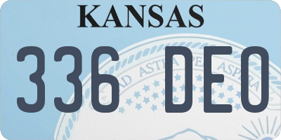 KS license plate 336DEO