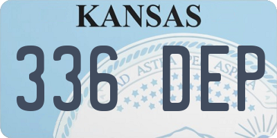 KS license plate 336DEP