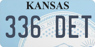 KS license plate 336DET