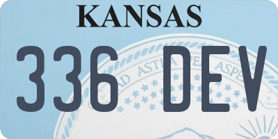 KS license plate 336DEV