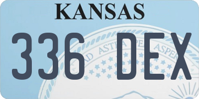 KS license plate 336DEX