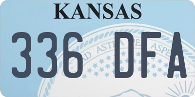 KS license plate 336DFA