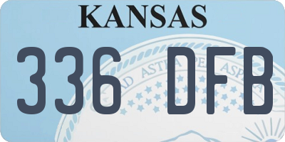 KS license plate 336DFB