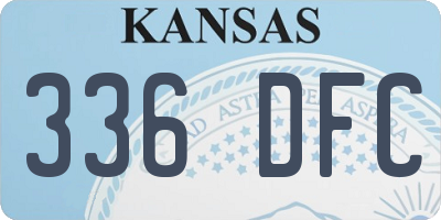 KS license plate 336DFC