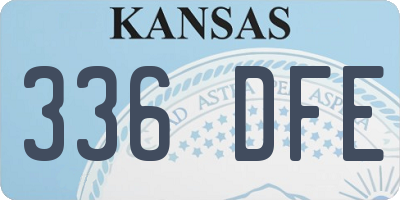 KS license plate 336DFE