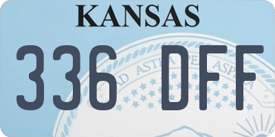 KS license plate 336DFF