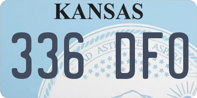 KS license plate 336DFO