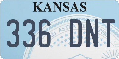KS license plate 336DNT
