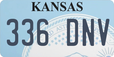 KS license plate 336DNV