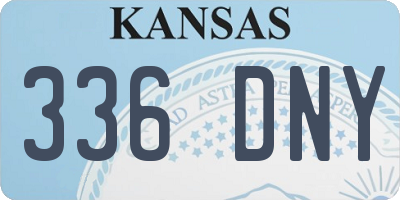 KS license plate 336DNY