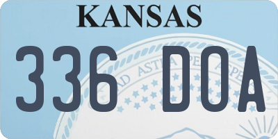 KS license plate 336DOA
