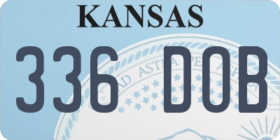 KS license plate 336DOB