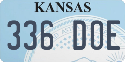 KS license plate 336DOE