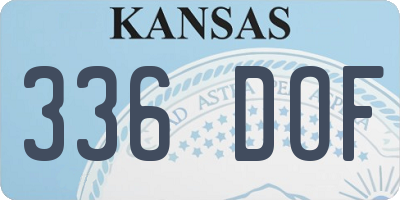 KS license plate 336DOF