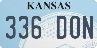 KS license plate 336DON